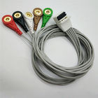 Medical Material Leads Cables , 78cm Gray Ecg Electrode Cable 6 Months Warranty