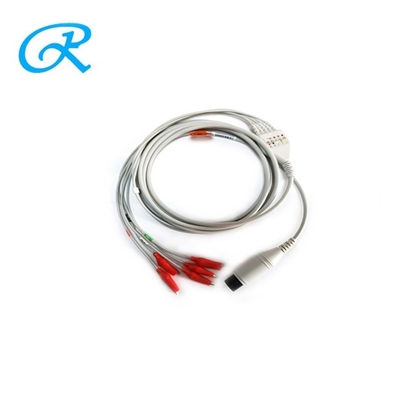 6 Pin One Piece 3 Lead ECG Cables And Leadwires Animal Clip For Veterinary Test