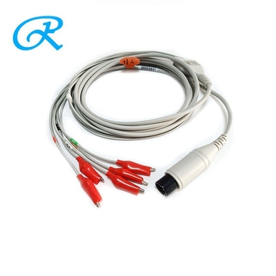 6 Pin One Piece 3 Lead ECG Cables And Leadwires Animal Clip For Veterinary Test