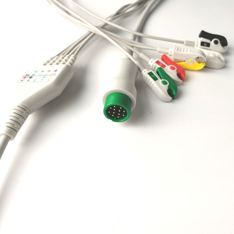 A5 A8 IEC ECG Lead Wires Biolight With 5 Clip Encrypted Chip
